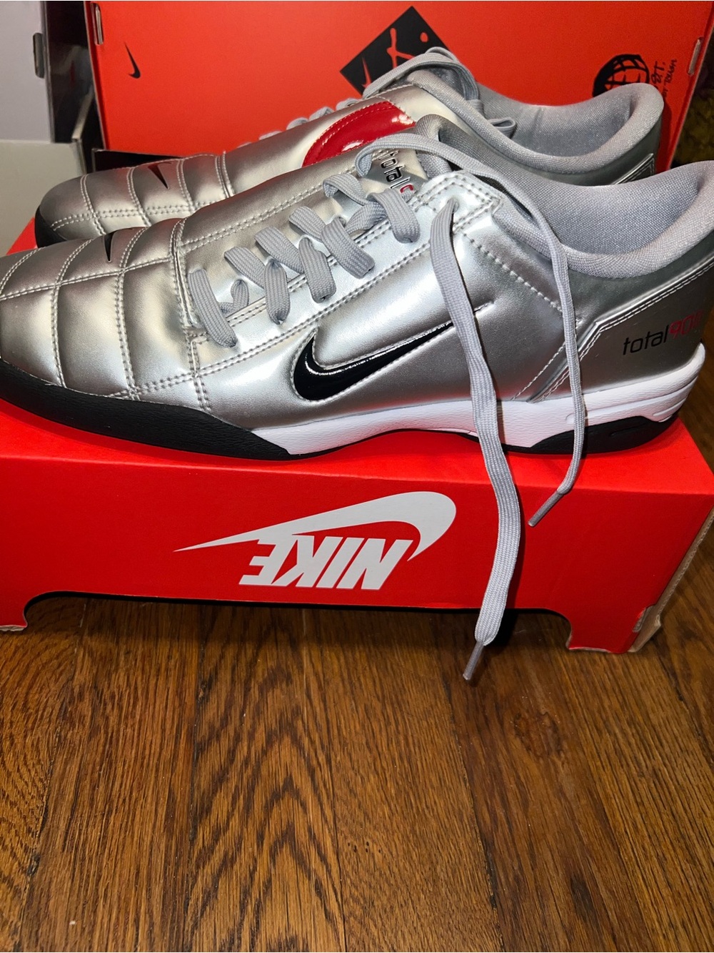Nike Total 90 3 Metallic Silver Black IM7595-001 Size 13W/11.5M New NO LID!